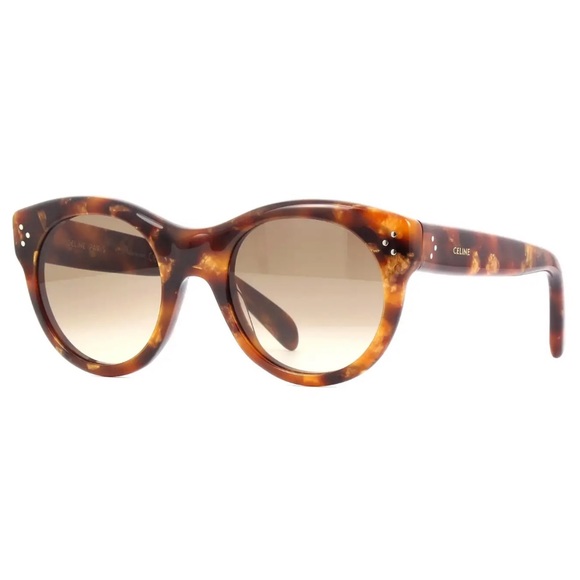 CELINE Havana Acetate
53MM Round Unisex Sunglasses CL40170I - Picture 3 of 7
